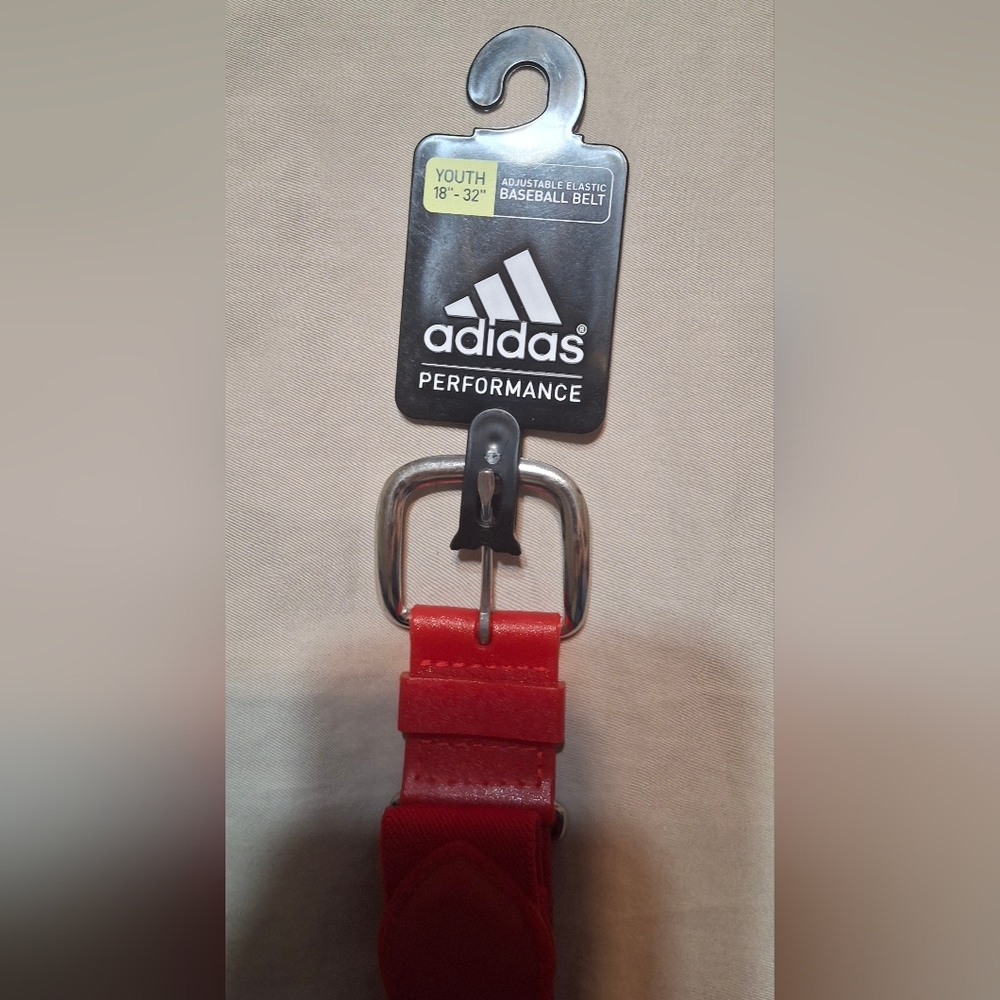 NEW Adidas Adjustable Baseball Belt Youth 18”-32”Elastic‎ Performance Red